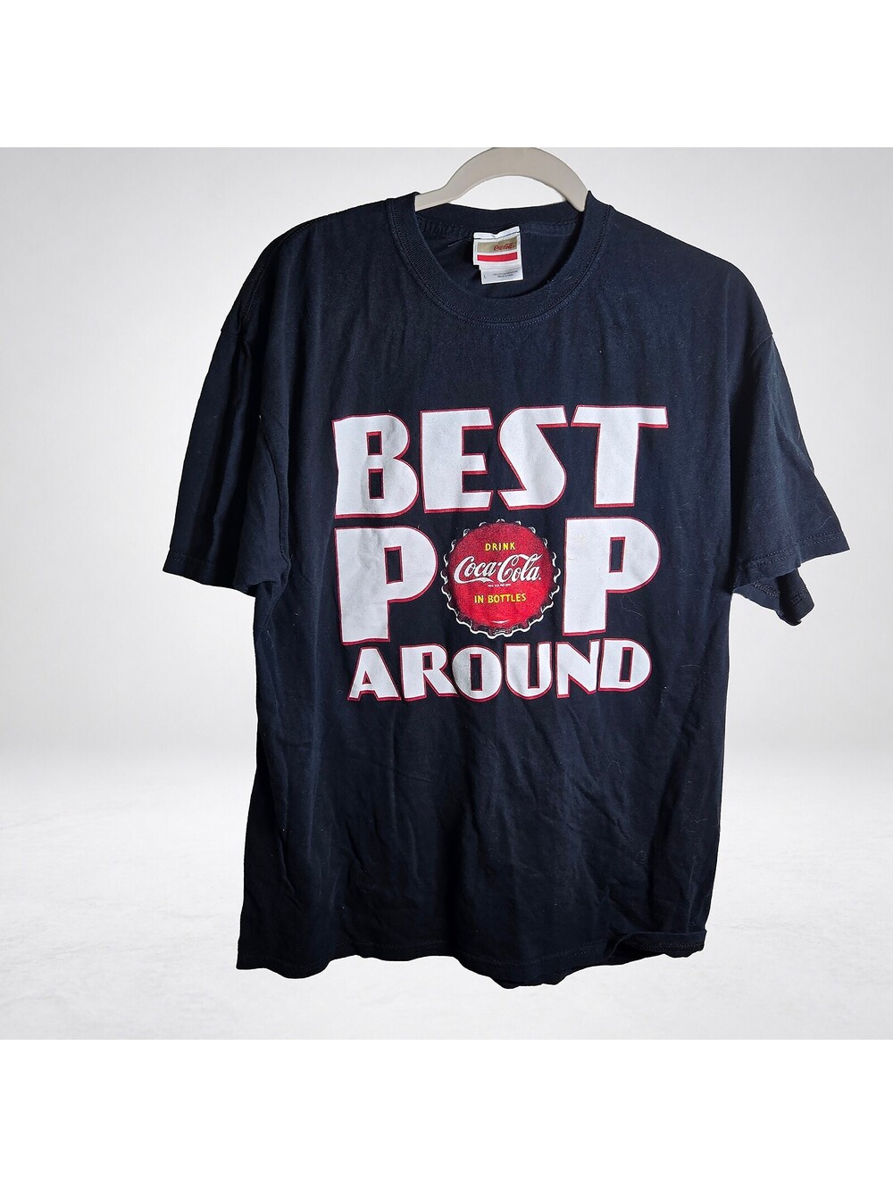 coca cola best pop around graphic tee mens large black